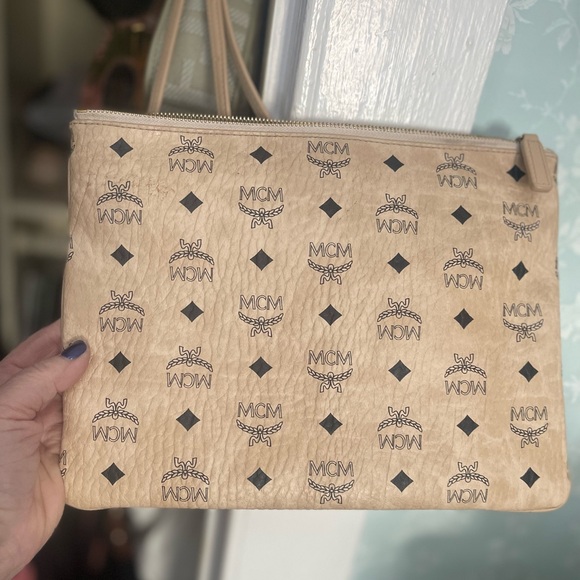 MCM Tan and Black Crossbody Bag